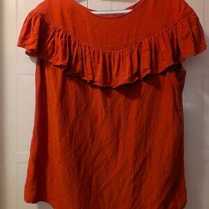 Orange Ruffle Top